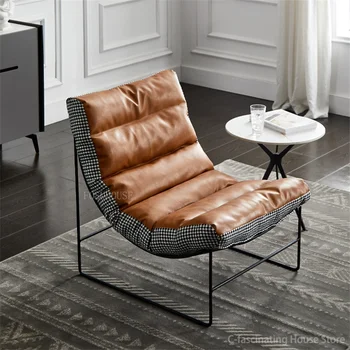 Дизайнерский Одноместный диван-кресло, Легкие Роскошные Стулья для гостиной, Современное Простое кресло-качалка, Ленивый стул Хаундстут, Современное кресло для отдыха
